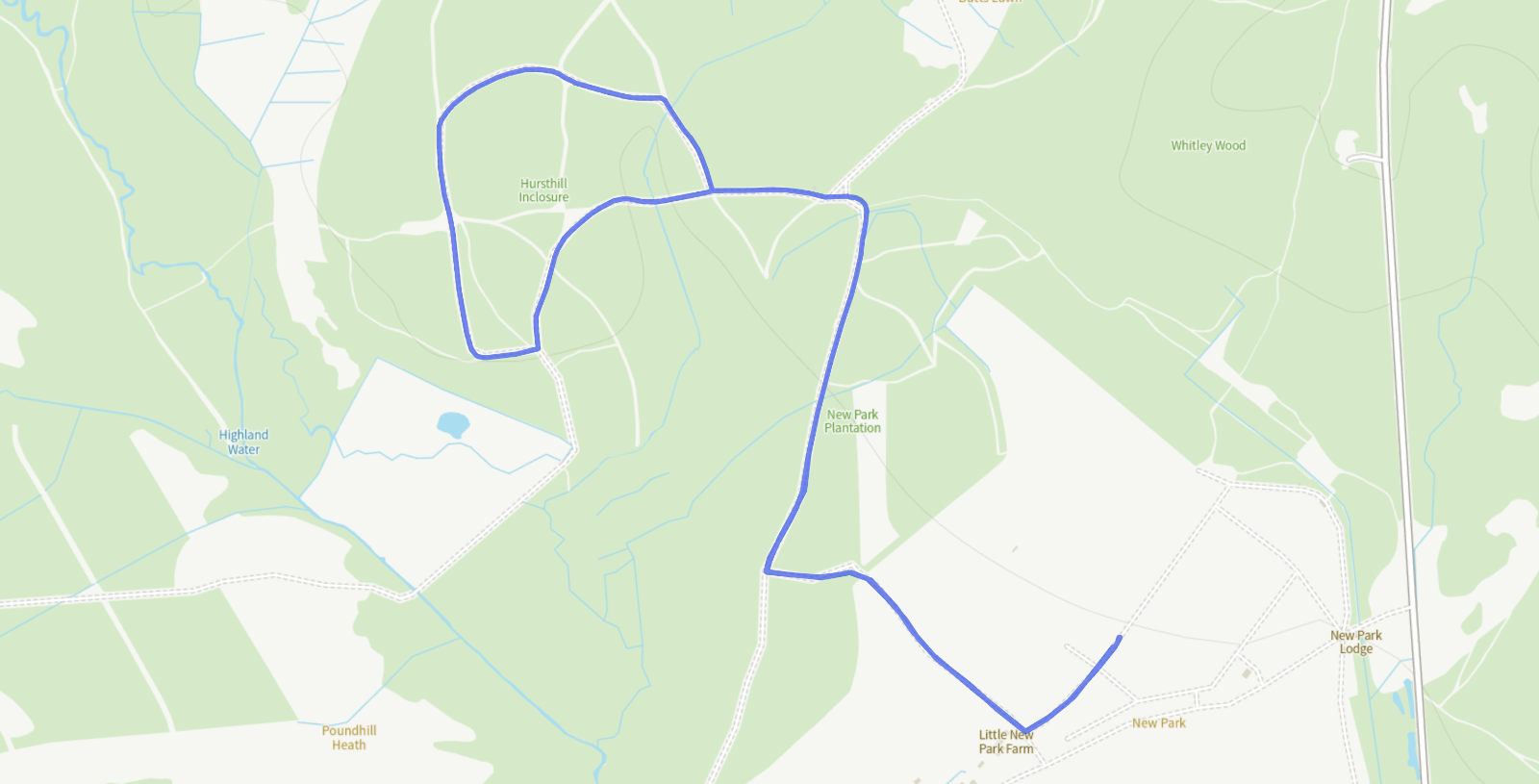 New Forest 5K 2026 route map through New Forest National Park Brockenhurst Hampshire